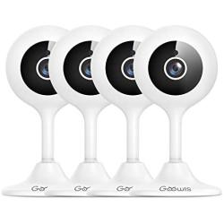 Security Camera Indoor, Goowls 1080P HD 2.4GHz WiFi Home Camera for Baby/Pet/Nanny with Night Vision Motion Detection Alert Two-Way Audio Cloud & SD Card Storage Compatible with Alexa, 4-Pack