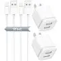 Phone Charger with Wall Plug 4-Pack, ADOIFER 6FT Charging Cable Cord and Dual Port USB Cube Block Adapter Replacement for iPhone 11 Pro XS Max/XR/X 8/7 Plus 6/6S Plus, SE 5S/5C/5 Pad Phone Charger with Wall Plug 4-Pack, ADOIFER 6FT Charging Cable Cord and Dual Port USB Cube Block Adapter Replacement for iPhone 11 Pro XS Max/XR/X 8/7 Plus 6/6S Plus, SE 5S/5C/5 Pad