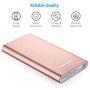 [Upgraded] Poweradd 2ND Gen Pilot 2GS 10000mAh Portable Charger External Battery Pack with Smart Charge for iPhone, Ipad, Samsung Galaxy, Smartphones and Tablets - Rose Gold