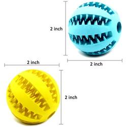 Youngever 2 Pack Dog Ball Toys for Pet Tooth Cleaning, Chewing, Fetching, IQ Treat Ball Food Dispensing Toys