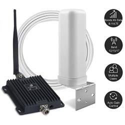 Cell Phone Signal Booster for Home and Office - Dual Band 700MHz Cellular Repeater for AT&T, Verizon and T-Mobile 4G LTE - Enhance Your Indoor Data and Voice Over LTE (Band 12/17/13)