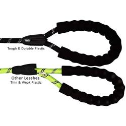 TUG Leash 5 FT Strong & Reflective Rope Leash with Comfortable Padded Handle for Medium and Large Dogs and with Waste Bag Dispenser & 15 Dog Waste Bags