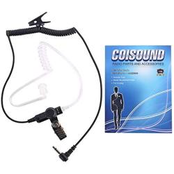 COISOUND Two Way Radio Earpiece Noise Canceling Transparent Security Headset Walkie Talkie Headphone 3.5mm pin Receiver/Listen ONLY for Any Motorola  Kenwood ICOM Single Pin Radio