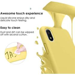 Vinve Liquid Silicone Case for Samsung Galaxy A10e, Gel Rubber Full Body Protection Shockproof Cover Slim Fit Case Drop Protection Case (Yellow)