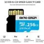 Micro Center Premium 256GB microSDXC Card UHS-I Flash Memory Card C10 U3 V30 4K UHD Video A1 Micro SD Card with Adapter (256GB)