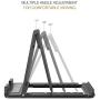 MoKo Phone/Tablet Stand, Foldable Desktop Holder Fit with iPhone 11 Pro Max/11 Pro/11, iPhone Xs/Xs Max/Xr/X, iPhone SE 2020, iPad Pro 11 2020/10.2/Air 3/Mini 5, Galaxy S20 6.2", Black