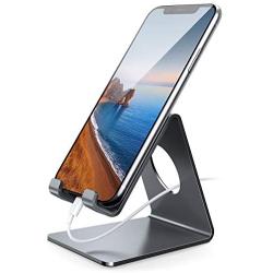 Lamicall Cell Phone Stand, Phone Dock : Cradle, Holder, Stand Compatible with Switch, All Android Smartphone, Phone 11 Pro Xs Xs Max Xr X 8 7 6 6s Plus 5 5s 5c Charging, Accessories Desk - Gray