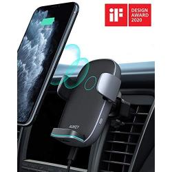 AUKEY Wireless Car Charger 10W Qi Fast Charging Auto-Clamping Car Phone Mount Air Vent Phone Holder Compatible with iPhone11/11Pro/11ProMax/XSMax/XS/X/8/8+ Samsung S10/S10+/S9/S9+/S8/S8+/Note and More