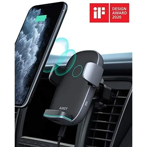 AUKEY Wireless Car Charger 10W Qi Fast Charging Auto-Clamping Car Phone Mount Air Vent Phone Holder Compatible with iPhone11/11Pro/11ProMax/XSMax/XS/X/8/8+ Samsung S10/S10+/S9/S9+/S8/S8+/Note and More AUKEY Wireless Car Charger 10W Qi Fast Charging Auto-Clamping Car Phone Mount Air Vent Phone Holder Compatible with iPhone11/11Pro/11ProMax/XSMax/XS/X/8/8+ Samsung S10/S10+/S9/S9+/S8/S8+/Note and More