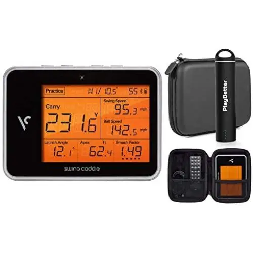 Swing Caddie SC300 Portable Launch Monitor by Voice Caddie Power Bundle | PlayBetter Portable Charger & Protective Case | Doppler Radar Technology | Launch Angle & Apex Data Swing Caddie SC300 Portable Launch Monitor by Voice Caddie Power Bundle | PlayBetter Portable Charger & Protective Case | Doppler Radar Technology | Launch Angle & Apex Data