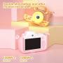 Kids Camera Cartoon Shockproof Silicone Case with 16GB SD Card 12MP Front and Rear Selfie Digital Cam HD 2.0" Screen Camcorder Rechargeable Video Recorder Gifts for 3-12 Boys and Girls (Pink)