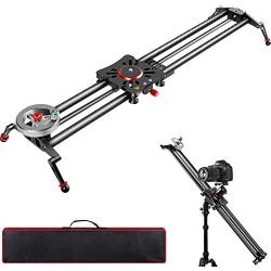 GVM Camera Slider,31”/80cm Adjustable Carbon Fiber Dolly Rail Track Stabilizer Sturdy Video Shot Slider with 6 Bearings for DSLR Camera DV Video Movie and Photography