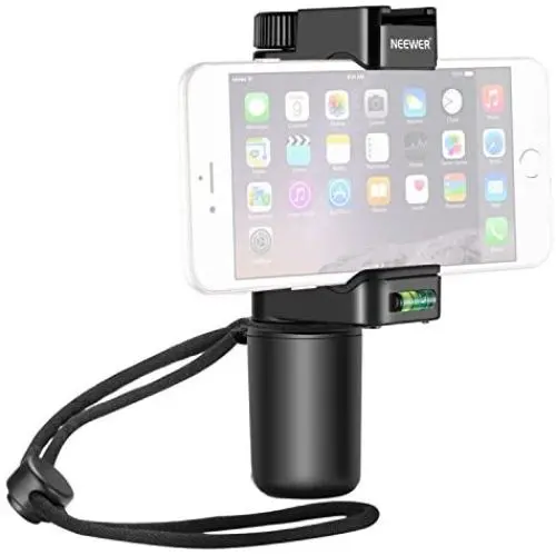 Neewer Smartphone Rig Filmmaker Grip Tripod Mount with Cold Shoe Mount and Width Adjustable Phone Clip Holder 2-3.6 inches/50-92mm Compatible with iPhone11/11 Pro/11 Pro Max Samsung Galaxy S10+10
