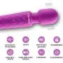 Personal Wand Massager with 8 Speeds 20 Vibration Modes USB Cordless Rechargeable Handheld Waterproof Powerful Massager Portable for Neck Back Shoulder Foot with Travel Bag - Purple Personal Wand Massager with 8 Speeds 20 Vibration Modes USB Cordless Rechargeable Handheld Waterproof Powerful Massager Portable for Neck Back Shoulder Foot with Travel Bag - Purple