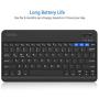 Arteck HB220B Universal Backlit 7-Colors & Adjustable Brightness Multi-Device Slim Portable Wireless Bluetooth 3.0 Keyboard for iOS, Android, Windows Tablet PC Smartphone Built in Rechargeable Battery