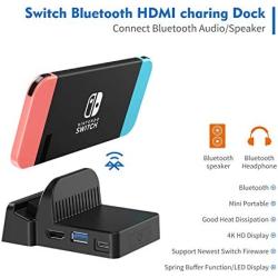 OLCLSS Nintendo Switch Dock with Bluetooth Adjustable Switch Docking Station with Type-C Input Interface Mini HDMI Video Conversion Dock Base with LED Indicator for Nintendo Switch Host