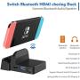 OLCLSS Nintendo Switch Dock with Bluetooth Adjustable Switch Docking Station with Type-C Input Interface Mini HDMI Video Conversion Dock Base with LED Indicator for Nintendo Switch Host