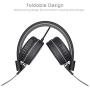 NIVAVA K8 Kids Headphones for Children Boys Girls Teens Wired Foldable Lightweight Stereo On Ear Headset for iPad Cellphones Computer MP3/4 Kindle Airplane School（Black&Gray ）