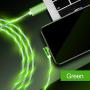 Flowing LED Magnetic Charging Cable.3 in 1 Cable(2 Packs,5 ft) Blue+Green