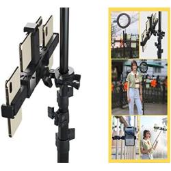 Multiple Phone Bracket Set for YouTube Video or Live Streaming. Compatible with Mounting Smartphones, Ring Lights and Microphones to Tripods, Monopods, Selfie Sticks or Even Bike Handle Bars