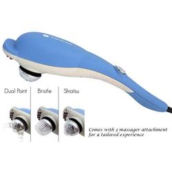 TheraFlow Handheld Deep Tissue Percussion Massager. Muscles, Back, Body, Neck, Foot, Shoulder, Scalp, Head. Trigger Point Pain Relief, Relaxation. Attachments for Acupoint, Shiatsu, Kneading. Gift