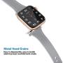 Mtozon Slim Leather Bands Compatible with Apple Watch 38mm/40mm iwatch Straps Series 5/4/3/2/1, Replacement Soft Genuine Leather Sport Wristband, Light Gray S/M