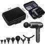 Massage Gun Muscle Neck Back Shoulder Massager- Handheld Deep Tissue Percussion Massager, Rechargeable Powerful Massager with 7 Massage Head Attachments & Portable Bag(Black)