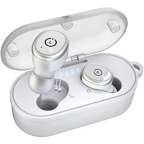 TOZO T10 Bluetooth 5.0 Wireless Earbuds with Wireless Charging Case IPX8 Waterproof TWS Stereo Headphones in Ear Built in Mic Headset Premium Sound with Deep Bass for Sport White TOZO T10 Bluetooth 5.0 Wireless Earbuds with Wireless Charging Case IPX8 Waterproof TWS Stereo Headphones in Ear Built in Mic Headset Premium Sound with Deep Bass for Sport White