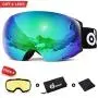 Odoland Magnetic Interchangeable Ski Goggles with 2 Lens, Large Spherical Frameless Snow Goggles for Men & Women, OTG and UV400 Protection Odoland Magnetic Interchangeable Ski Goggles with 2 Lens, Large Spherical Frameless Snow Goggles for Men & Women, OTG and UV400 Protection
