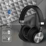 Miracle&Lesoul A7 Over Ear Bluetooth Headphones with Microphone,Wireless and Wired Hi-Fi Stereo Bass Foldable Headset, Soft Memory-Protein Earmuffs, 25 Hours Playtime for Trave/Work/PC/Phone,Black