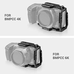 SMALLRIG BMPCC 4K/6K Half Cage Compatible with Blackmagic Pocket Cinema Camera 4K/6K, Half Cage with Anti-Twist Mechanism and Built-in NATO Rails - 2254