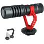 Movo VXR10 Microphone + Video Grip Handle Compatible with Smartphones and DSLR Cameras