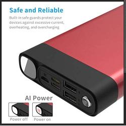 Power Bank 30000mAh 2USB Ports/Flashlight Portable Phone Charger Quick Charge Phone Tablet(RED_30000mAh)
