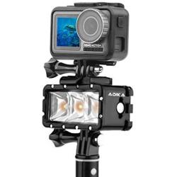 Owoda Flash Diving Light Underwater High Power Waterproof LED Fill Light Chargeable Battery for DJI OSMO Action/GoPro Hero 6/5/4/3/2 SJCAM/Action Cameras Accessories