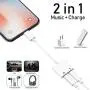 [Apple MFi Certified] 2 in 1 Dual Lightning iPhone Adapter & Splitter, Adapter Dual Converter Cable Headphone Music+Charge+Call+Volume Control Compatible for iPhone 11/11 Pro/XS/XR/X 8/7, iPad-iOS 13