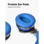 COWIN E7 PRO [Upgraded] Active Noise Cancelling Headphones Bluetooth Headphones with Microphone/Deep Bass Wireless Headphones Over Ear, 30 Hours Playtime for Travel/Work, Blue