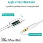 [Apple MFi Certified] iPhone to 3.5mm Car AUX Cable, [3.3FT/1M] Lightning to 3.5mm Audio Stereo Cord Compatible for iPhone 11/11 Pro/XS/XR/X 8 7, iPad, iPod to Home Stereo, Speaker, Headphone (White)