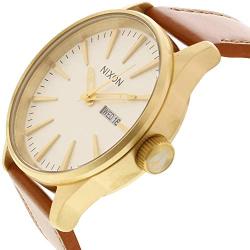 Nixon Mens A105 Sentry 42mm Stainless Steel Leather Quartz Movement Watch