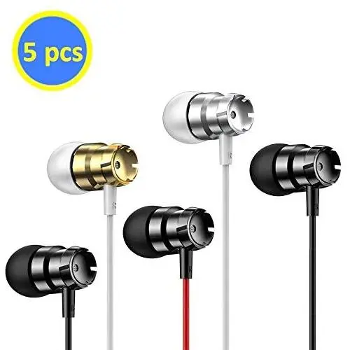 Geeboy Headphones Wholesale 5 Pack Earbud Headphones in-Ear mic 3.5mm Electronics Wired Headphones (Earphones/Earbuds/Headset) for iOS and Android Smartphones, Laptops, Gaming, Chromebook Geeboy Headphones Wholesale 5 Pack Earbud Headphones in-Ear mic 3.5mm Electronics Wired Headphones (Earphones/Earbuds/Headset) for iOS and Android Smartphones, Laptops, Gaming, Chromebook