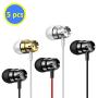 Geeboy Headphones Wholesale 5 Pack Earbud Headphones in-Ear mic 3.5mm Electronics Wired Headphones (Earphones/Earbuds/Headset) for iOS and Android Smartphones, Laptops, Gaming, Chromebook