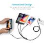 Multi Charging Cable, Multi USB Cable 3A 4FT USB Charging Cable Nylon Braided Universal 4in1 Multi Charger Cable Adapter Type-C/Micro USB Port,Compatible with Cell Phones and More (Black,1Pack)