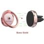 Phone Ring Holder Finger Kickstand 360° Rotation Metal Ring Grip with Magnetic Phone Car Mount Holder for Car Air Vent Magnetic Mount car Phone Holder Set (Rose Gold)