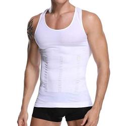 HANERDUN Mens Body Shaper Slimming Shirt Compression Vest Elastic Slim Shapewear