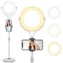 8" Selfie Ring Light with Stand & Cell Phone Holder for Live Stream/Makeup, Beemoon Mini Desk Led Camera Ringlight for YouTube Video/Photography Compatible with iPhone Xs Max XR Android (2020 Version)