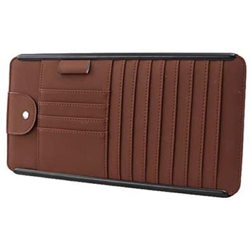 Helen-Box - Auto Sunshade Storage Bag Car Sun Visor CD Holder Car Sunshade Cover Card Bag Mobile Phone Bag Multi Function Wallet Accessories