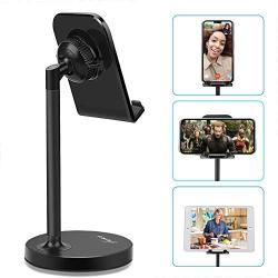 AONKEY Adjustable Cell Phone Stand, Desk Cellphone Holder Compatible with iPhone Xs Max XS XR X 6 6S 7 8 Plus, All Android Smartphone & iPad& Other 7”-13” Tablets