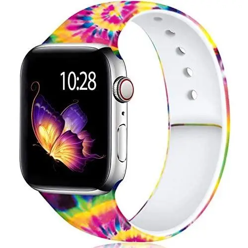 Laffav Compatible with Apple Watch Band 40mm 38mm 44mm 42mm for Women Men, Elegant Pattern Soft Silicone Sport Strap for iWatch Series 5 4 3 2 1 Laffav Compatible with Apple Watch Band 40mm 38mm 44mm 42mm for Women Men, Elegant Pattern Soft Silicone Sport Strap for iWatch Series 5 4 3 2 1