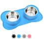 URPOWER Dog Bowls Stainless Steel Dog Bowl with No Spill Non-Skid Silicone Mat 53 oz Feeder Bowls Pet Bowl for Dogs Cats and Pets