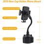 Car Cup Holder Phone Mount, Gresur Adjustable Gooseneck Smart Phone Car Cradle for iPhone 7 7P 8 8P X XS XR/Samsung Galaxy S10 S9 / Huawei Universal Hands Free Phone Holder