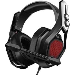 Mpow 7.1 USB Gaming Headset - Surround Stereo Sound - PS4 Headphones with Noise Canceling Mic & RGB Light Over Ear Headphones, Compatible with PC, PS4 Console, Laptop (Iron)